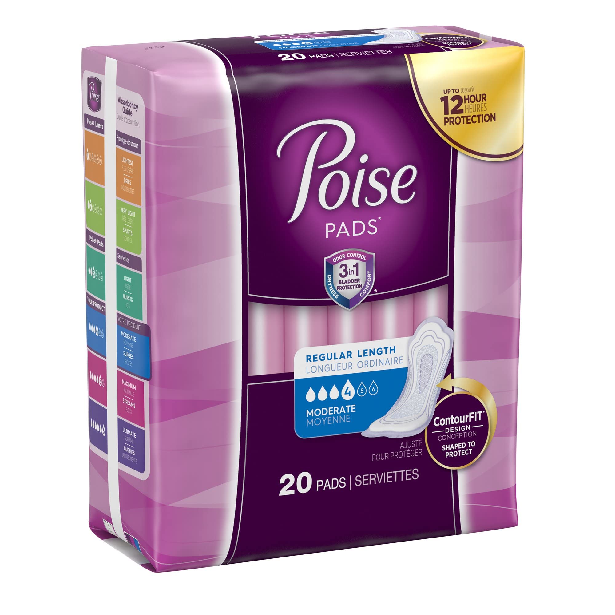 Poise absorción instantánea, protección absorbente para comodidad diaria.