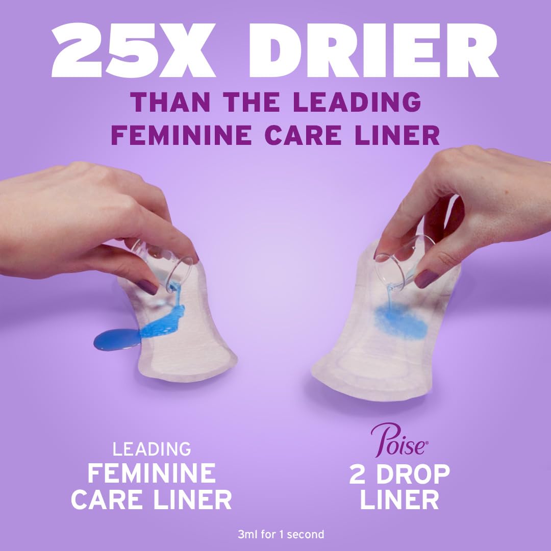 Poise FreshSense odor-control neutralizes bladder leak odors for up to 12 hours.