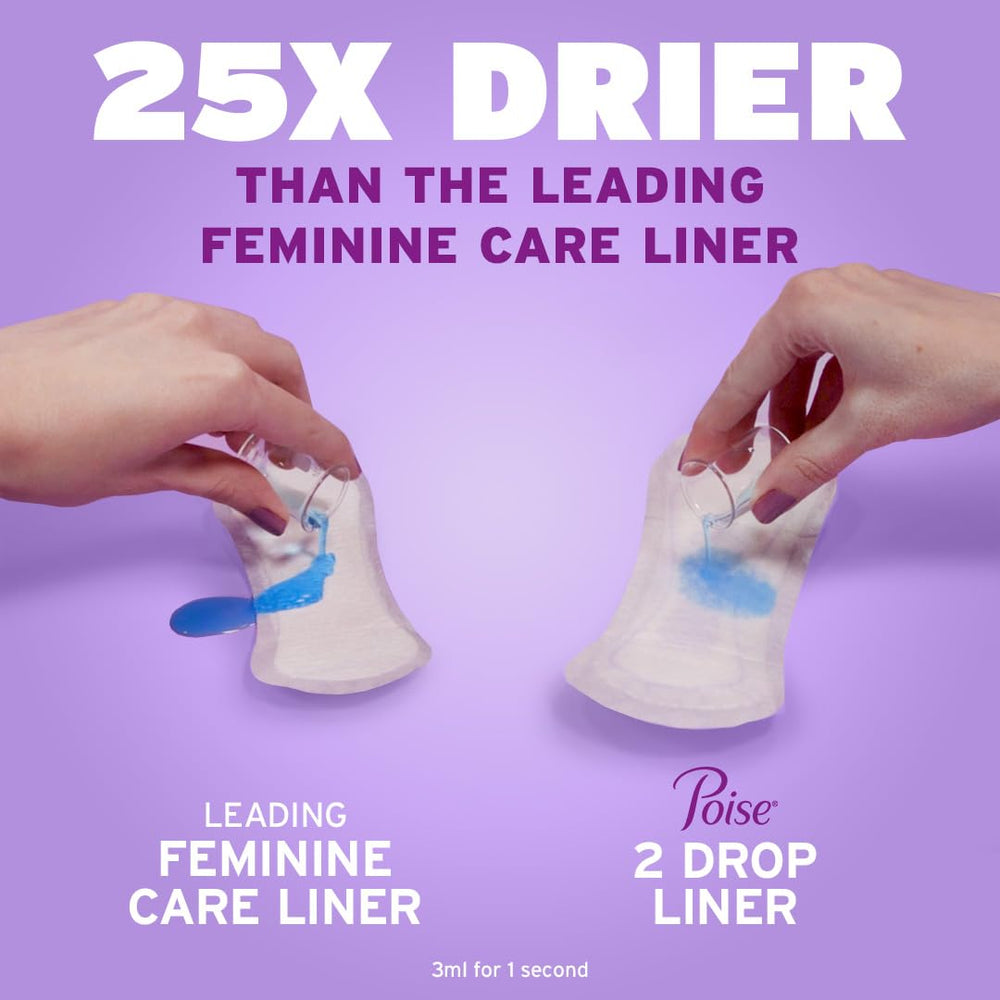 Poise FreshSense odor-control neutralizes bladder leak odors for up to 12 hours.