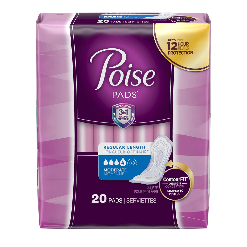 Poise empaque individual, protectores absorbentes para higiene y discreción.