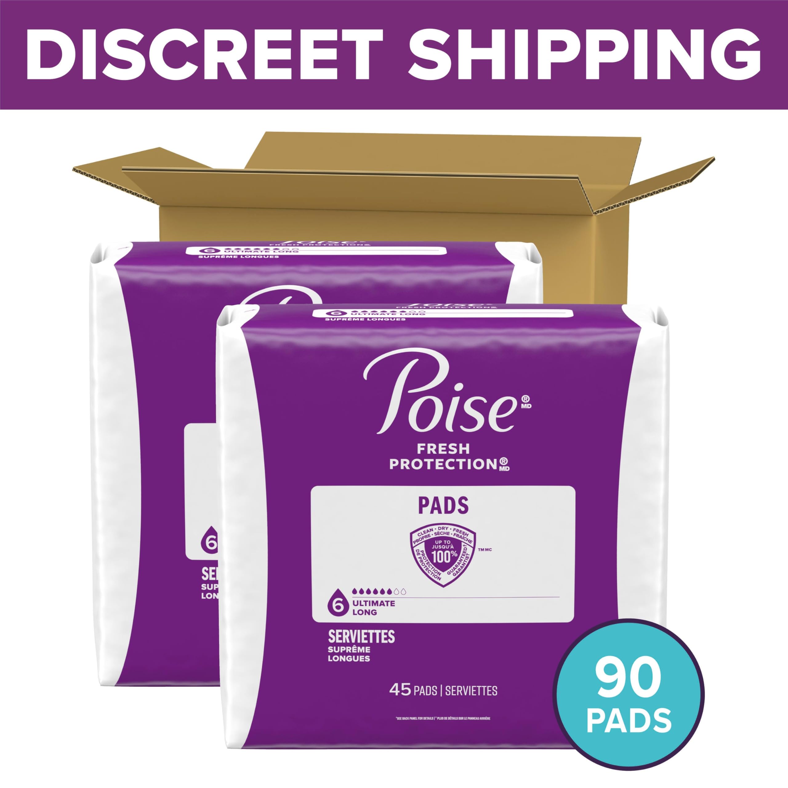 Poise pads instant absorption and rapid lock for dryness during activities