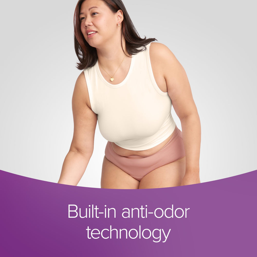 Poise pink underwear looks like regular underwear for everyday comfort
