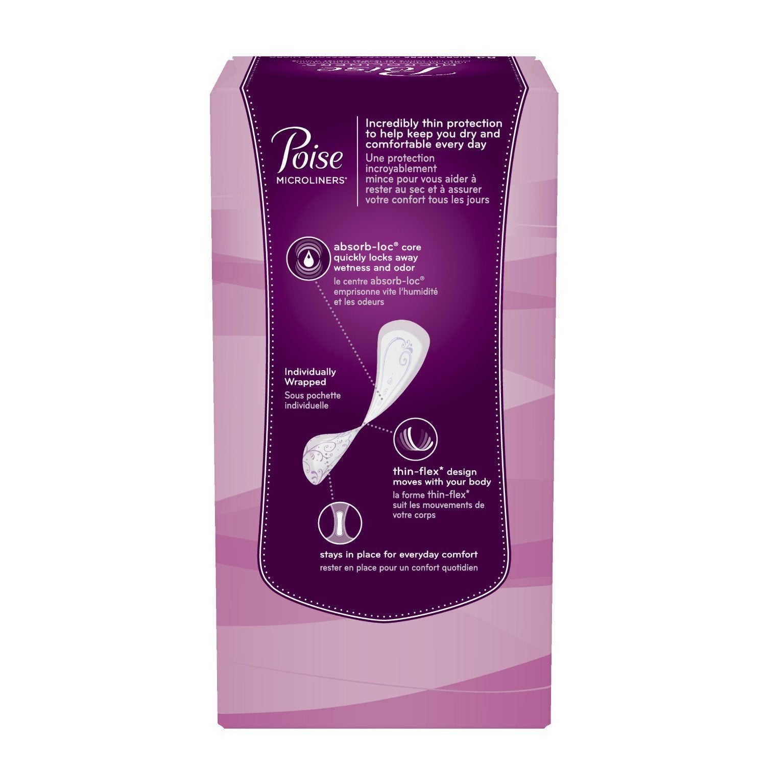 Poise microliners with Absorb-Loc core shown to lock away wetness and odor