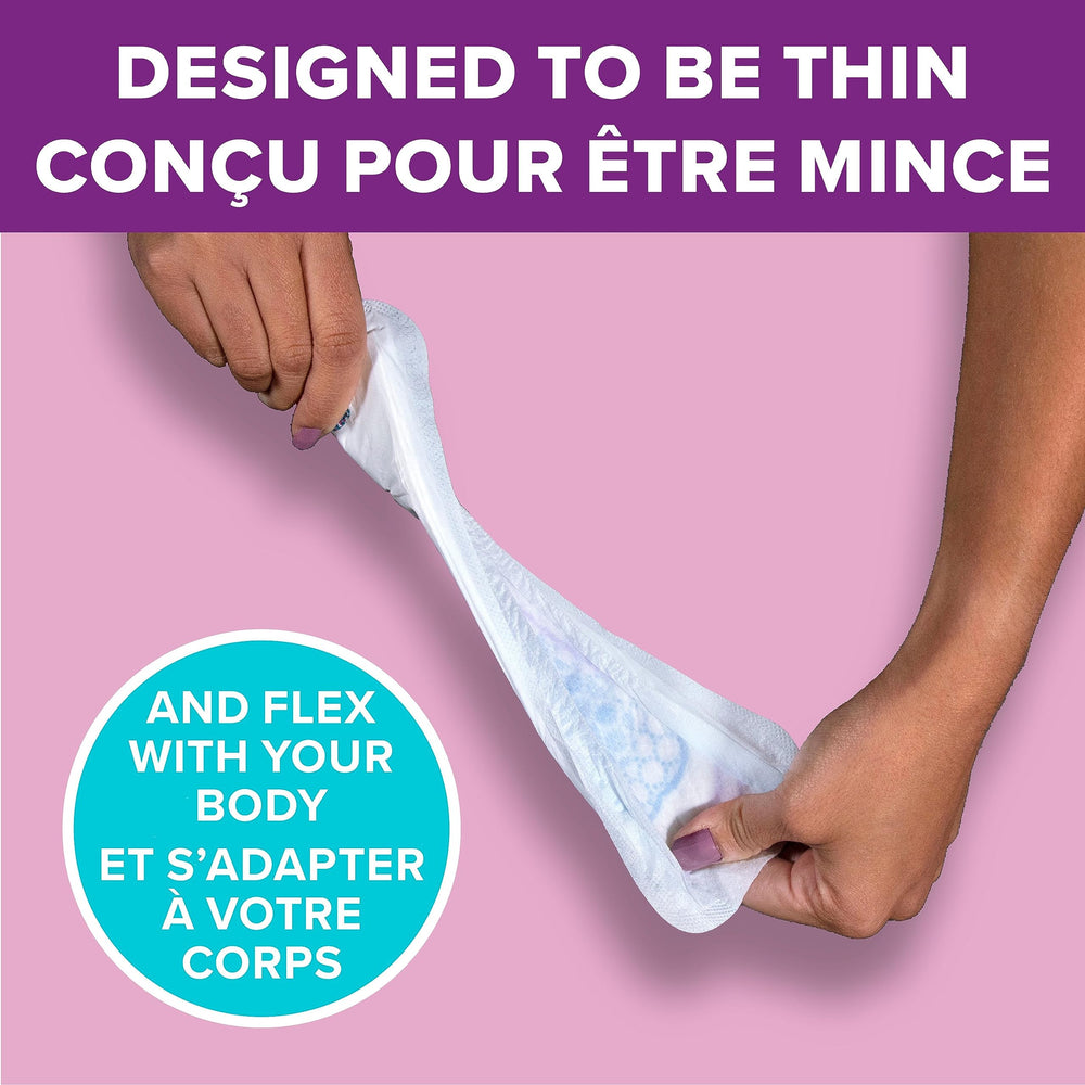 Underwear-ready Poise pad laid flat for secure, discreet fit
