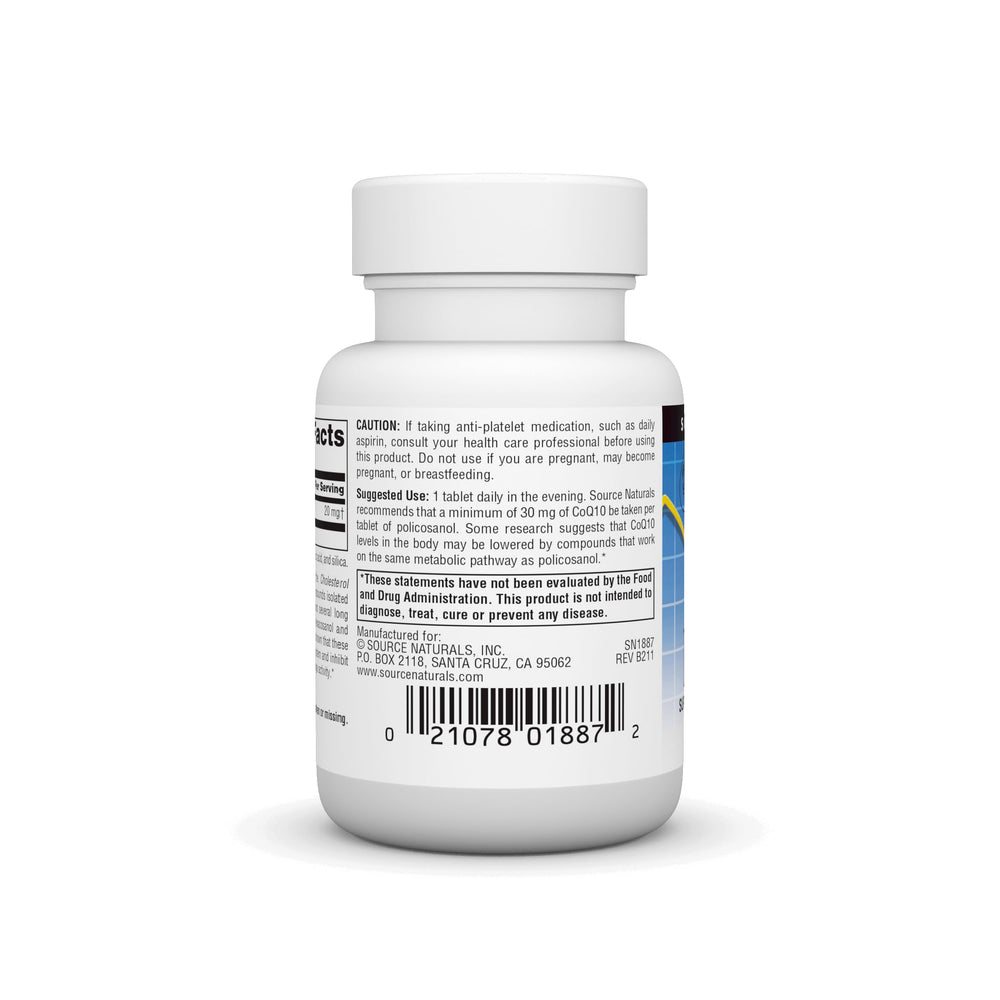 Policosanol tablets close-up showing shape and coating for everyday routines.