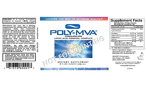 Poly-MVA mix into water for convenient energy support with beverages.