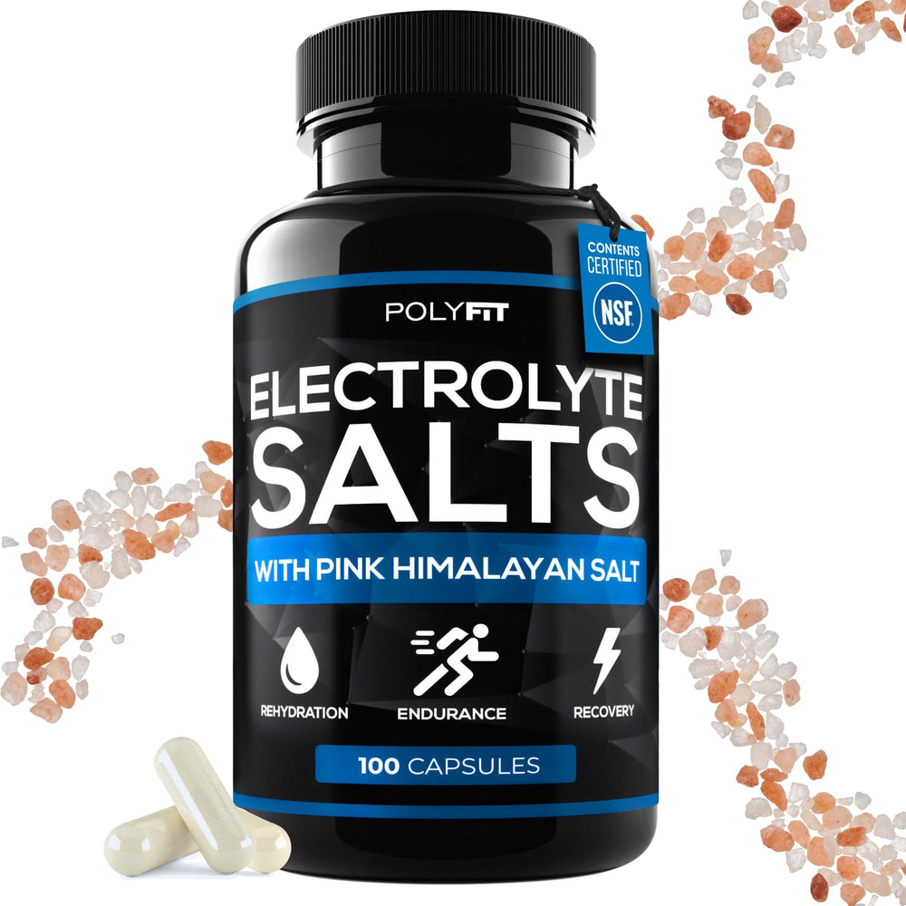 Polyfit Electrolyte Salts bottle ready for rapid hydration during workouts.