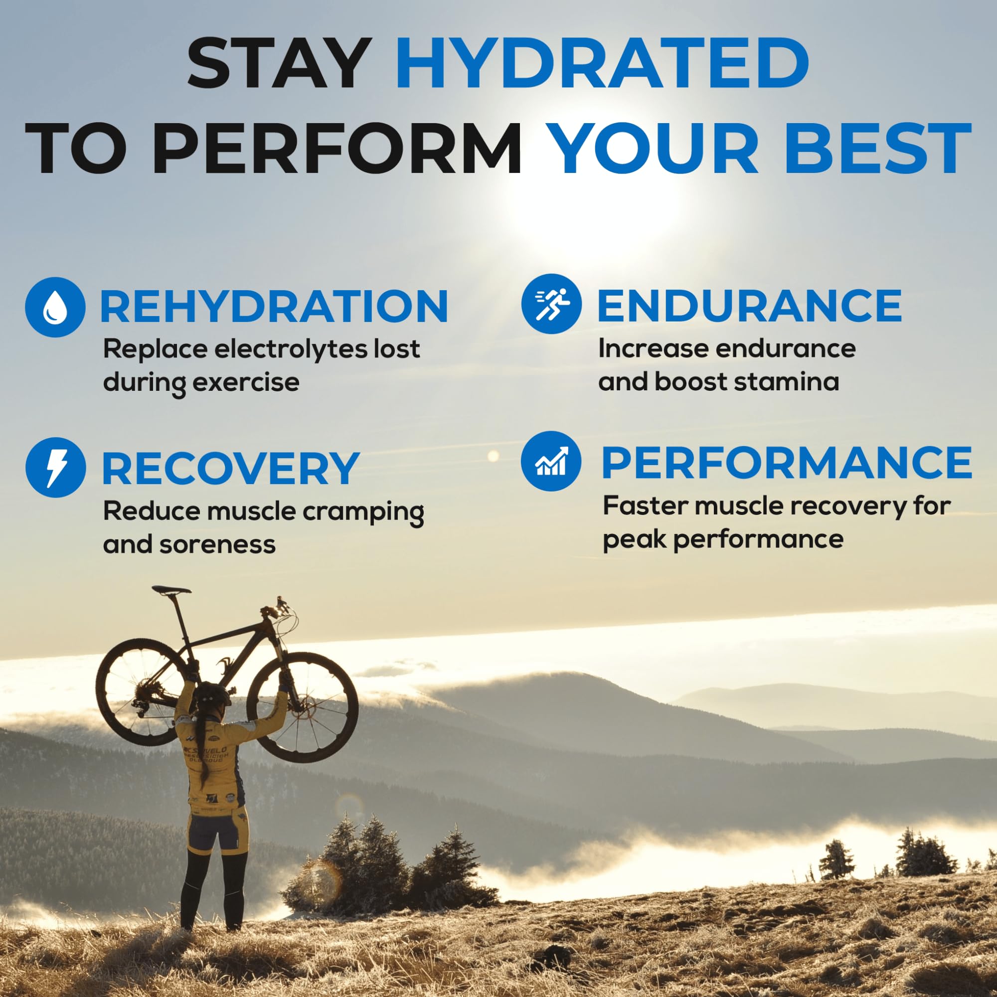 Polyfit pills poured into water for easy intake during ongoing hydration.