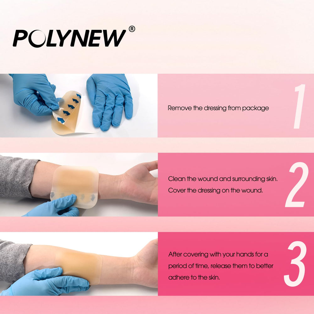 POLYNEW 4x4 dressing cuttable to fit various wound shapes