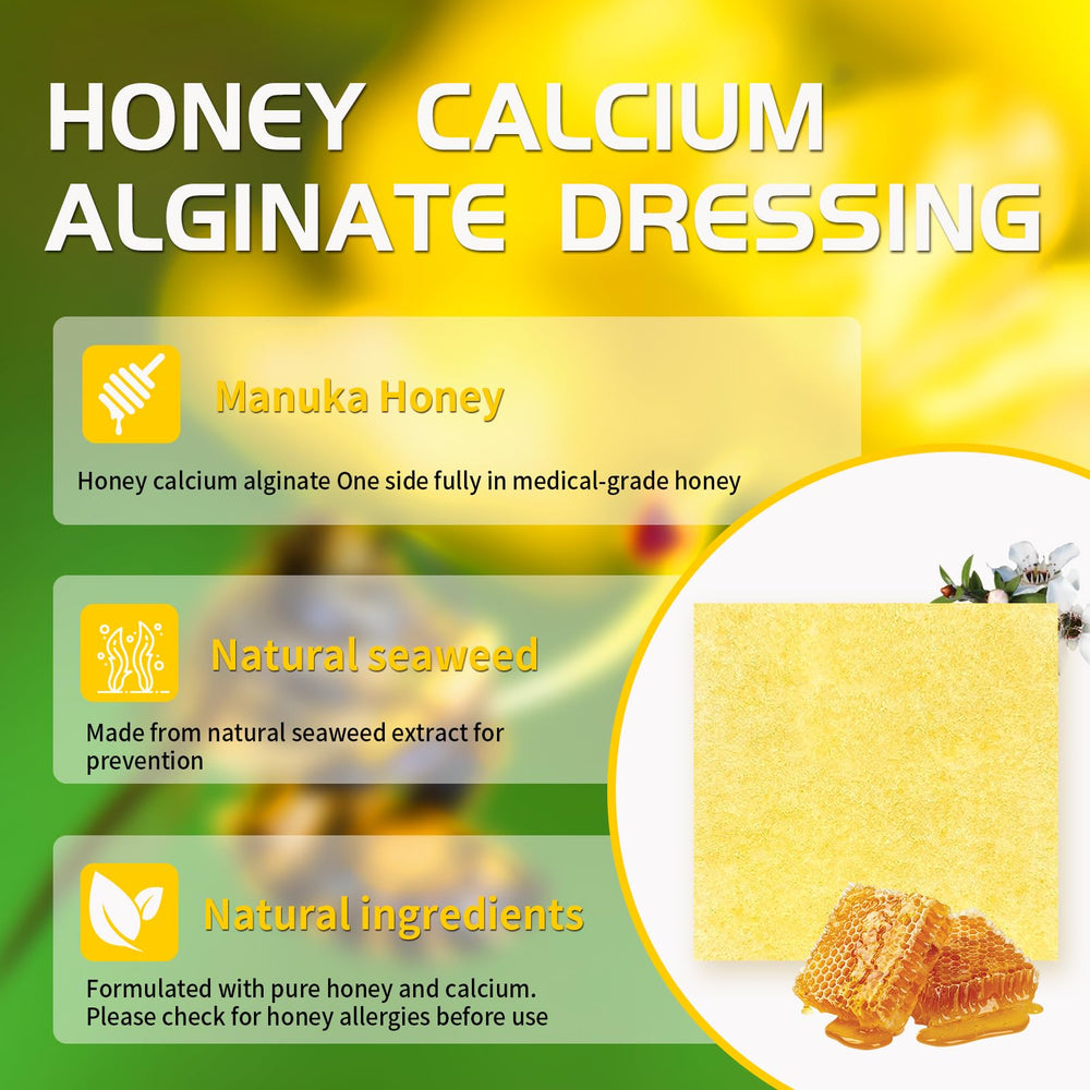 POLYNEW Manuka honey calcium alginate dressing individually wrapped for sterile use
