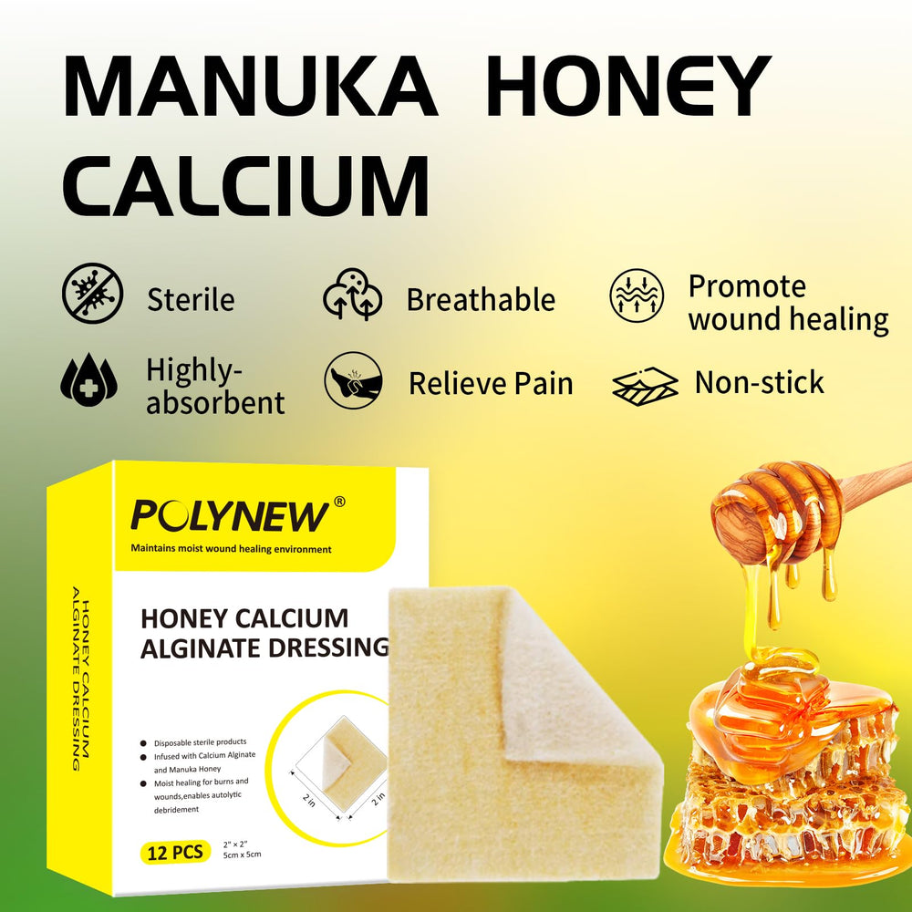 POLYNEW Manuka honey calcium alginate dressing suitable for wounds