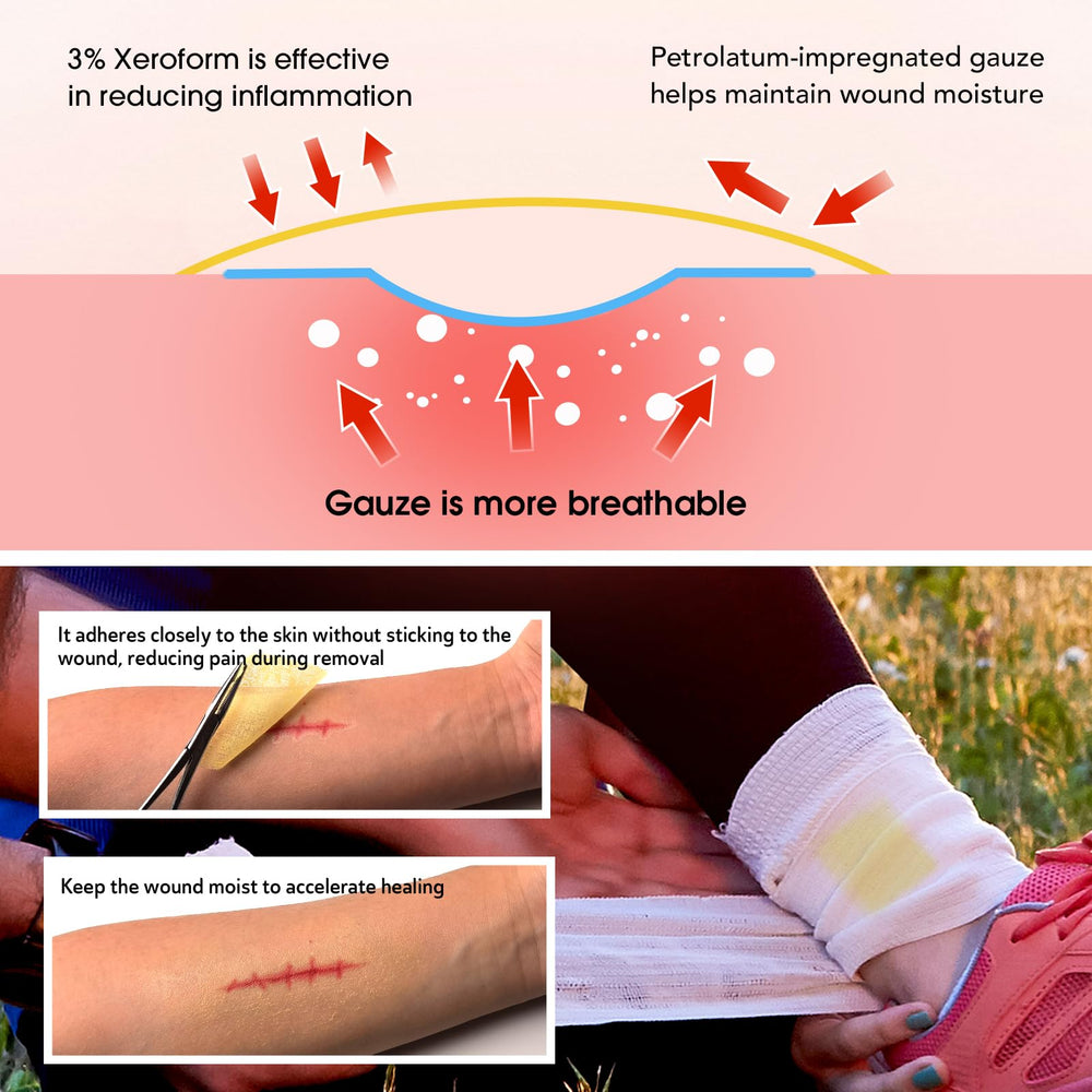 POLYNEW Xeroform flexible mesh dressing easily conforms to irregular contours.