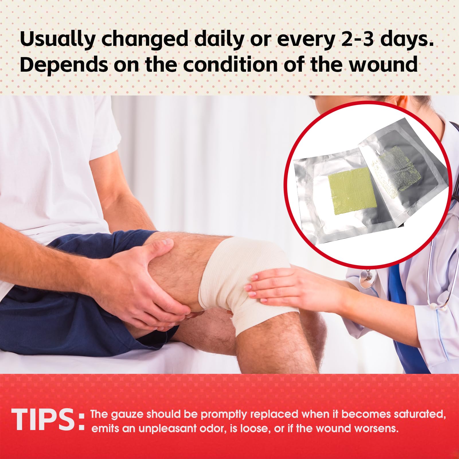 POLYNEW Xeroform covers a laceration site with a soft protective layer.