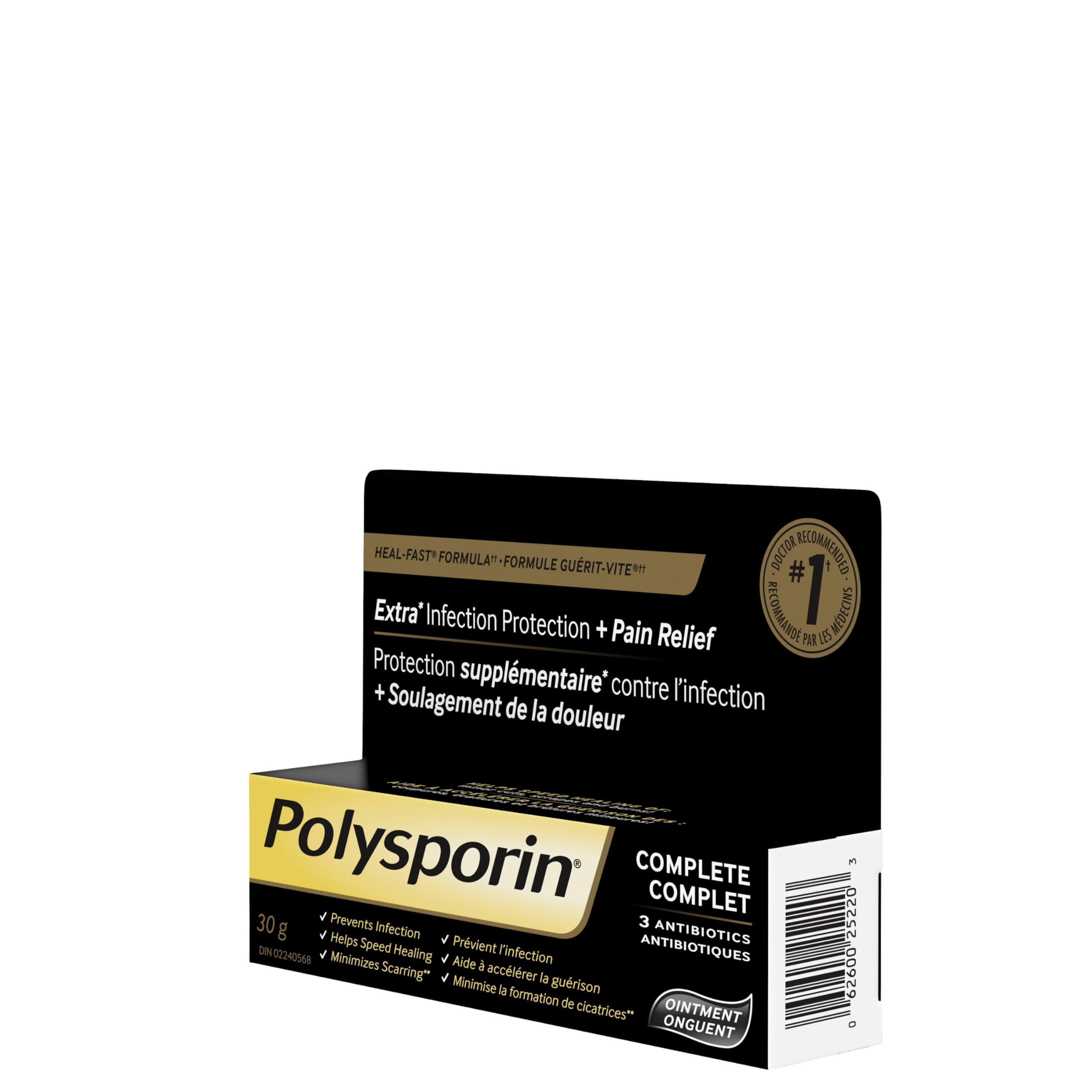 Polysporin 30g tube held in hand for portable care