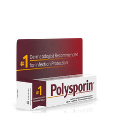Polysporin first aid ointment travel size 1 oz tube for on-the-go protection.