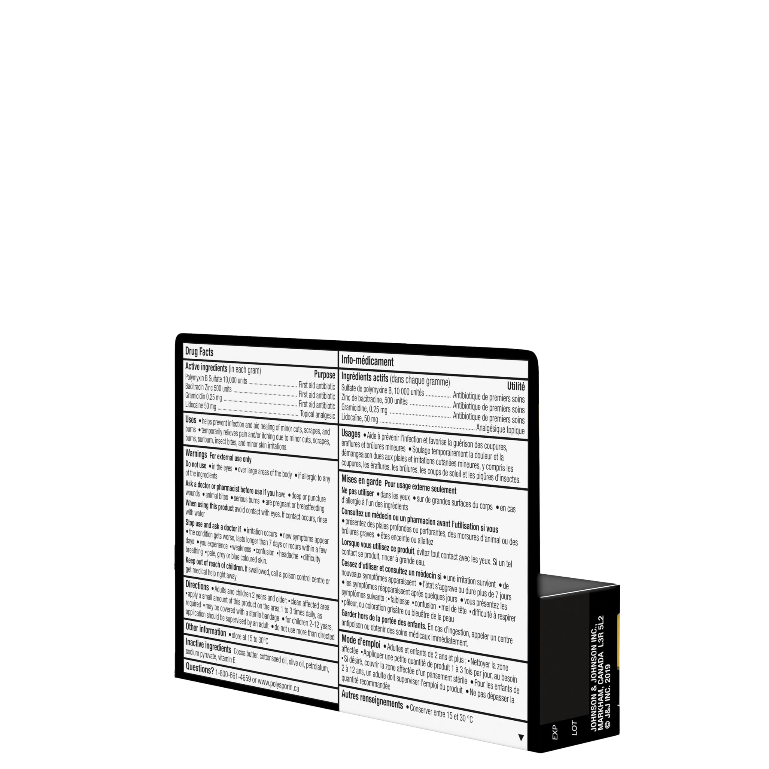 Polysporin travel packaging 30g ready for on-the-go use