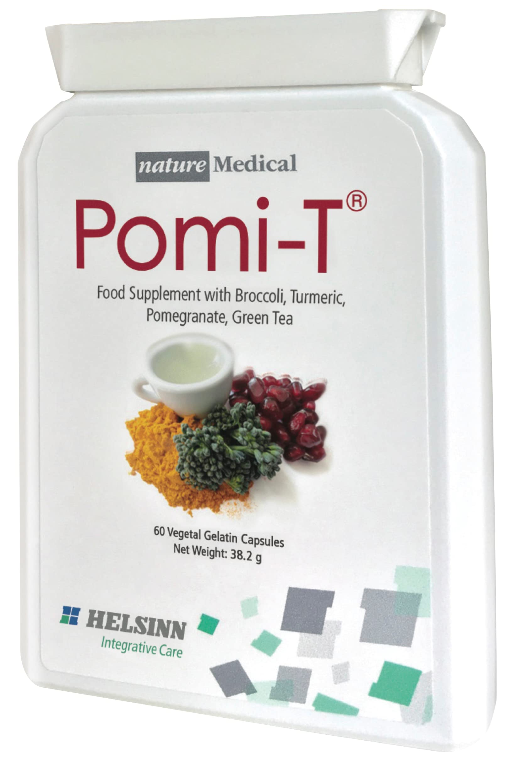 Pomi-T bottle with 60 capsules for daily wellness use.