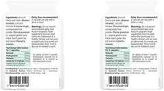 Close-up of Pomi-T capsules highlights the turmeric, broccoli, pomegranate, and green tea blend for daily antioxidant support.