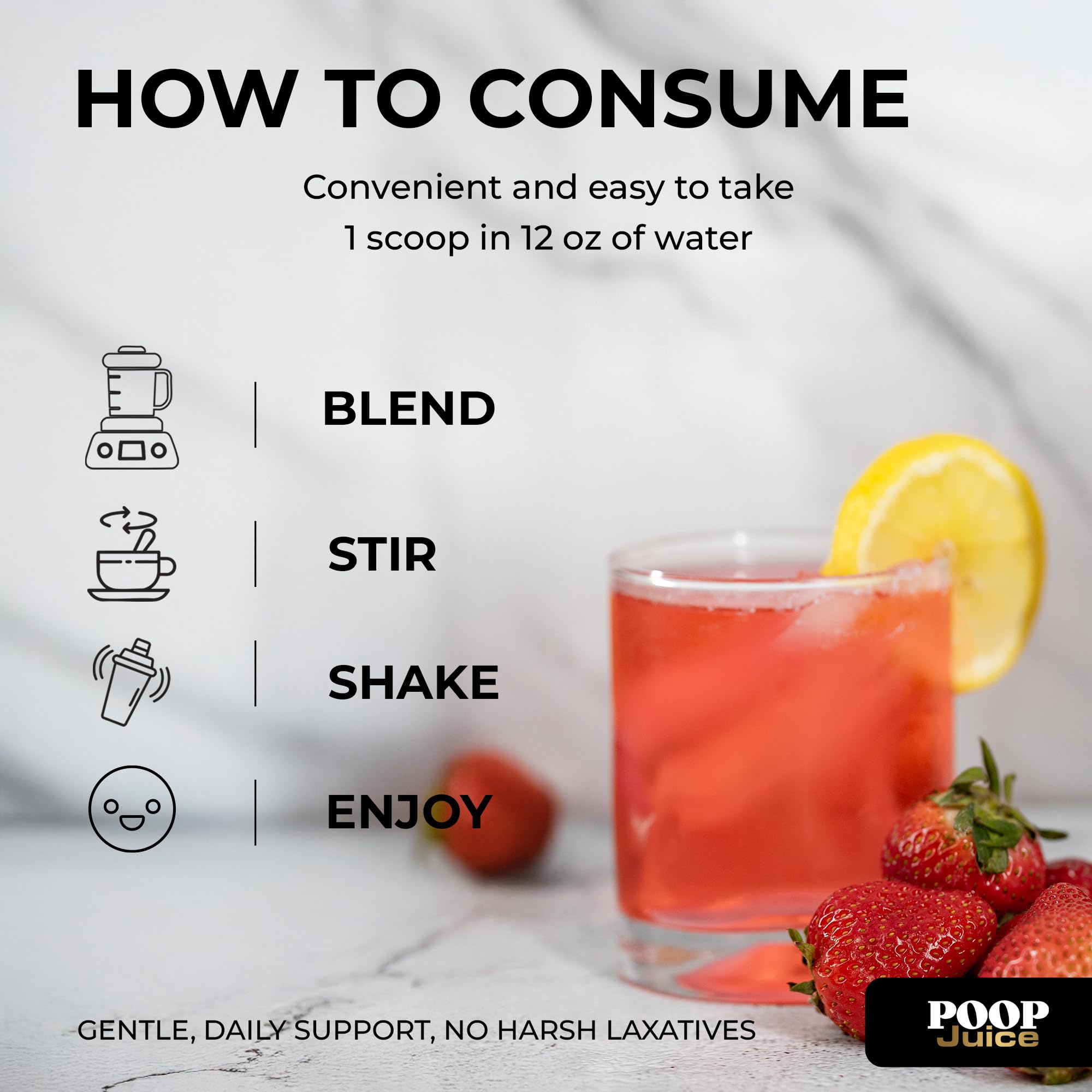 Poop Juice high-fiber blend close-up with nutrient-rich texture.