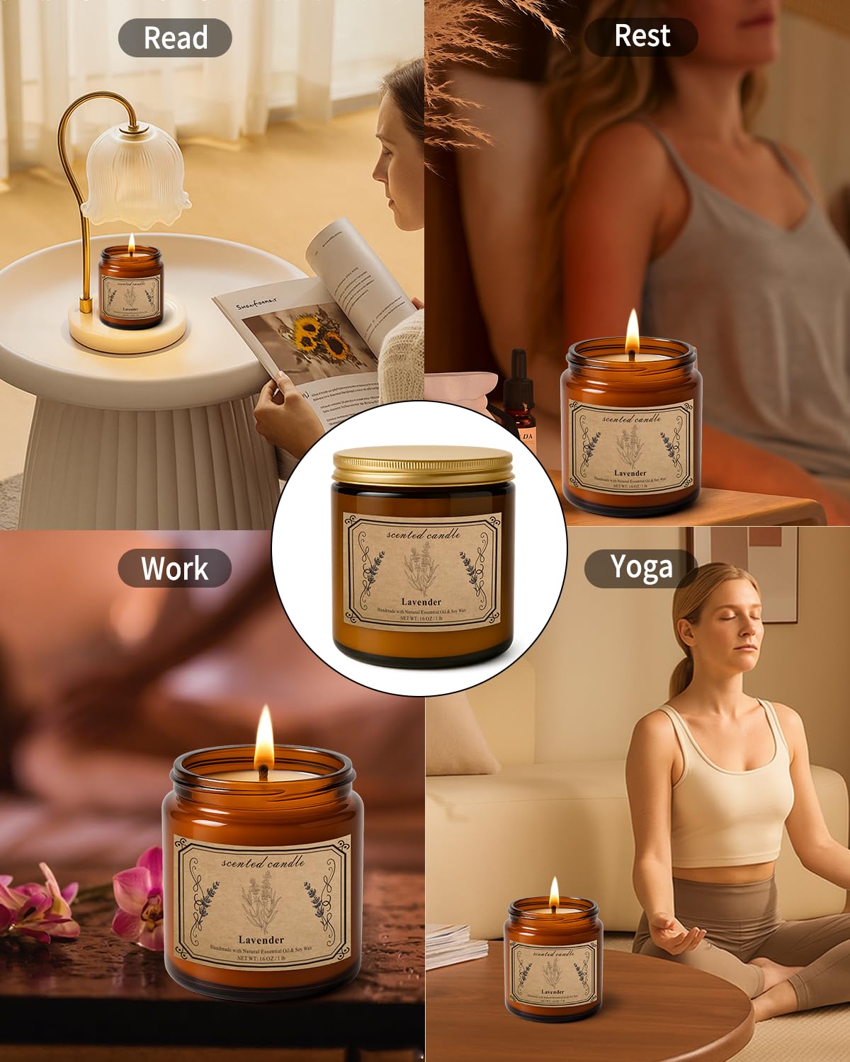 POOTES eco-friendly soy wax candle provides non-toxic ambiance.