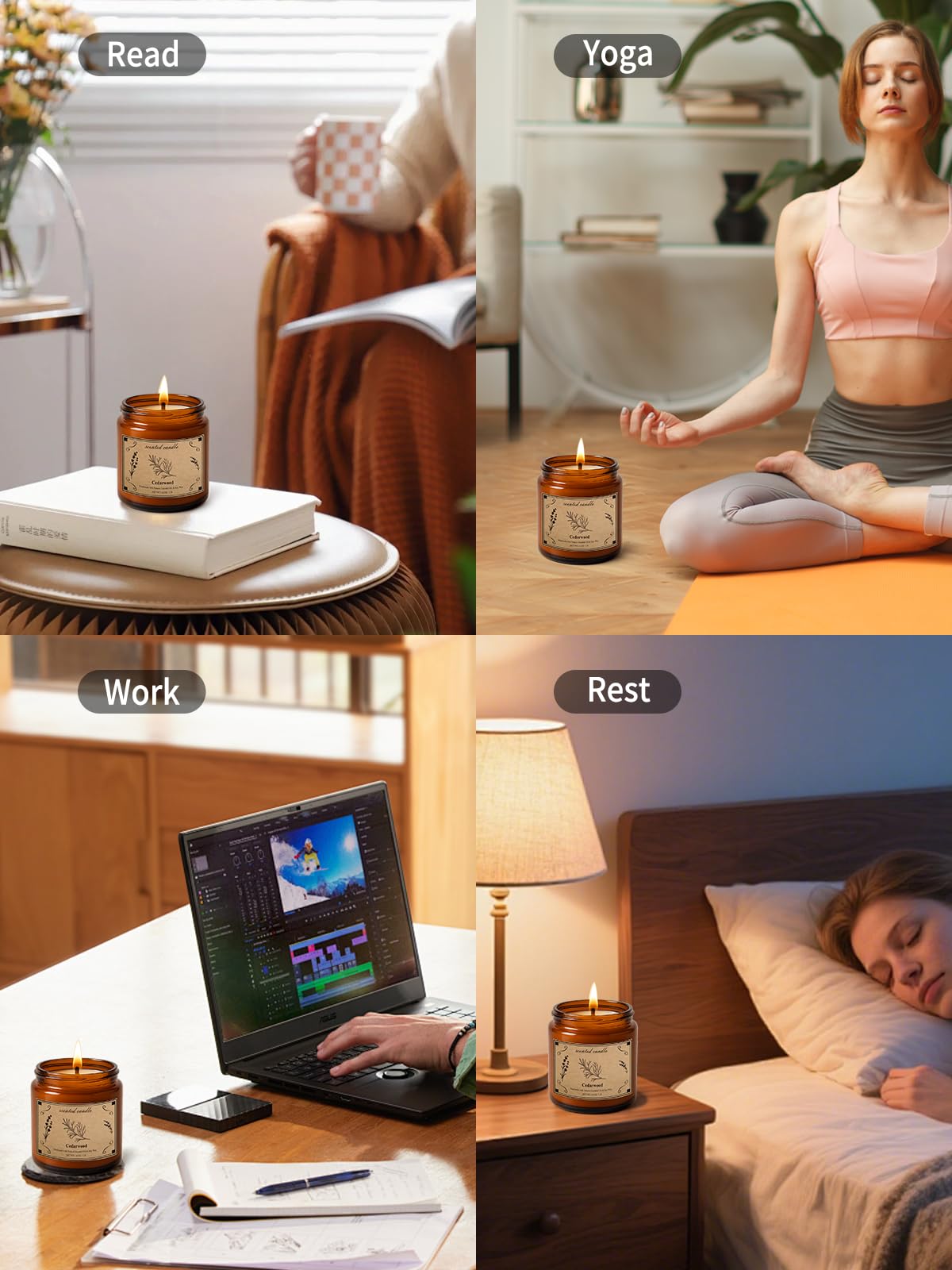 POOTES large candle creates cozy room ambiance