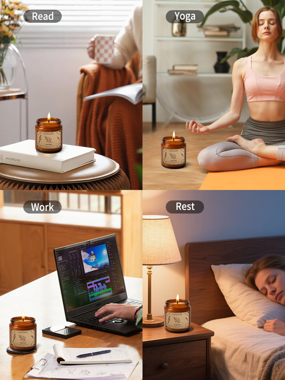 POOTES large candle creates cozy room ambiance