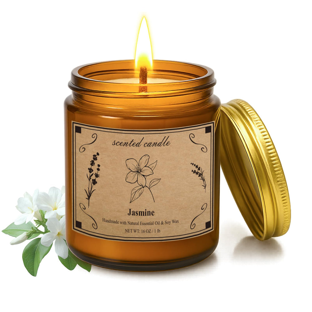 POOTES Jasmine candle in jar close-up for a calming home ritual