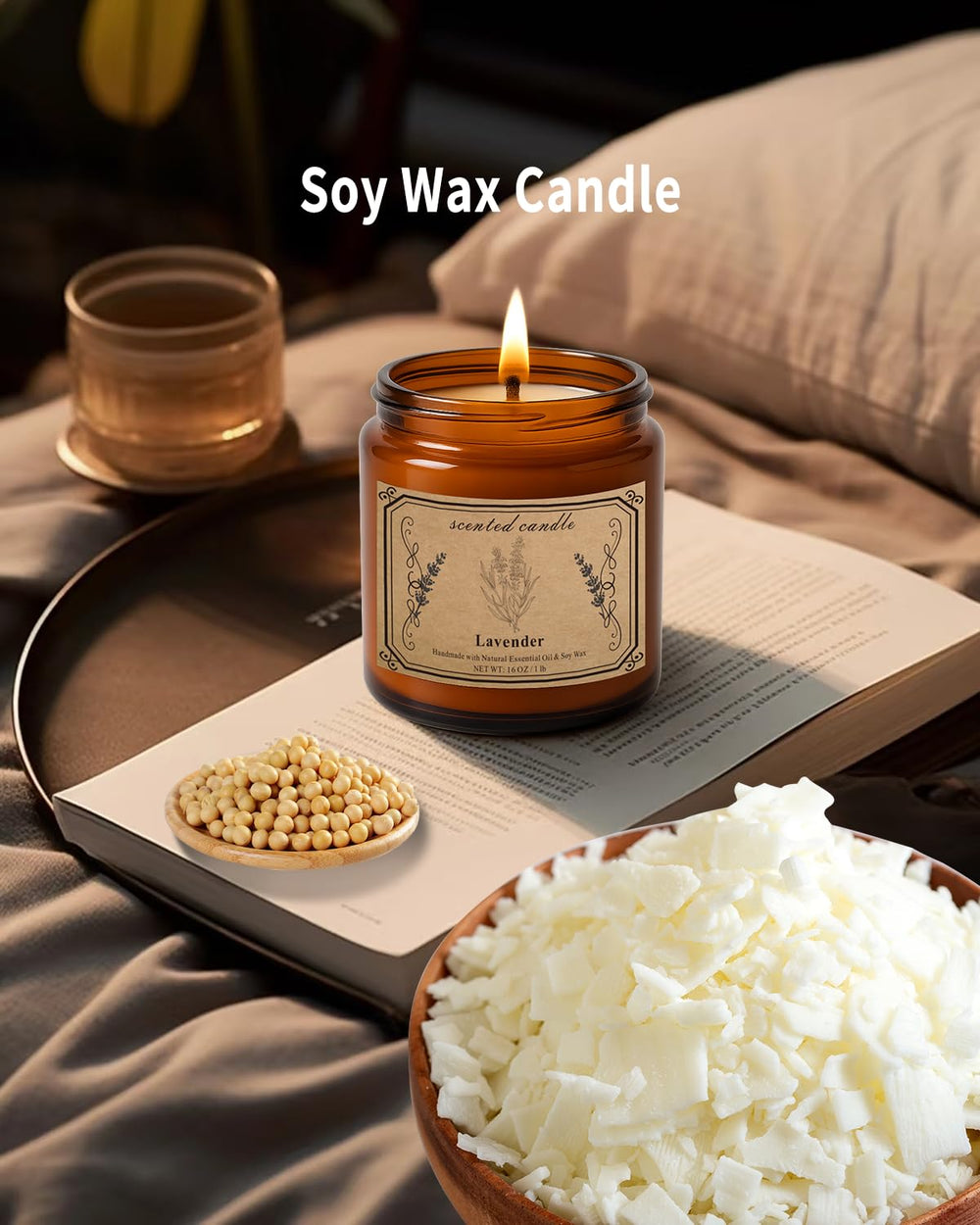 POOTES Lavender aromatherapy candle with long burn supports calming routines.