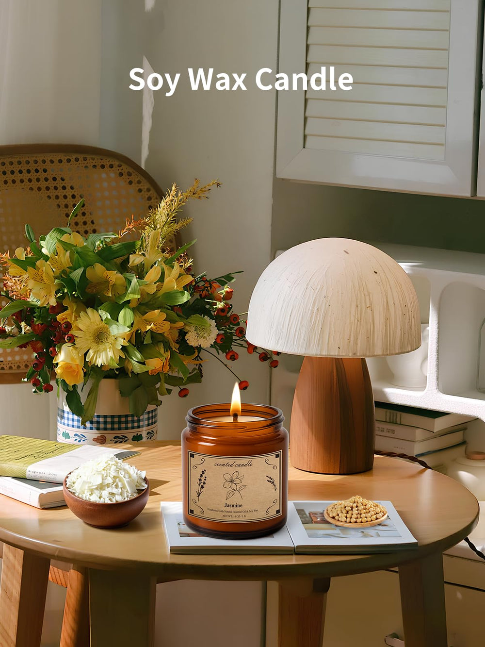 POOTES soy-wax candle with 100hour burn offering clean, long-lasting ambiance
