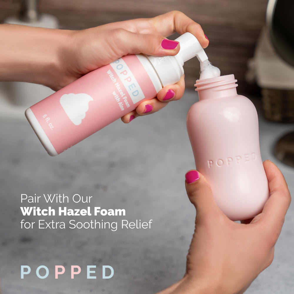 POPPED postpartum essential kit for new moms seeking gentle cleansing.