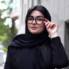 PORADAY 70s retro square eyewear front emphasizes classic fashion with function