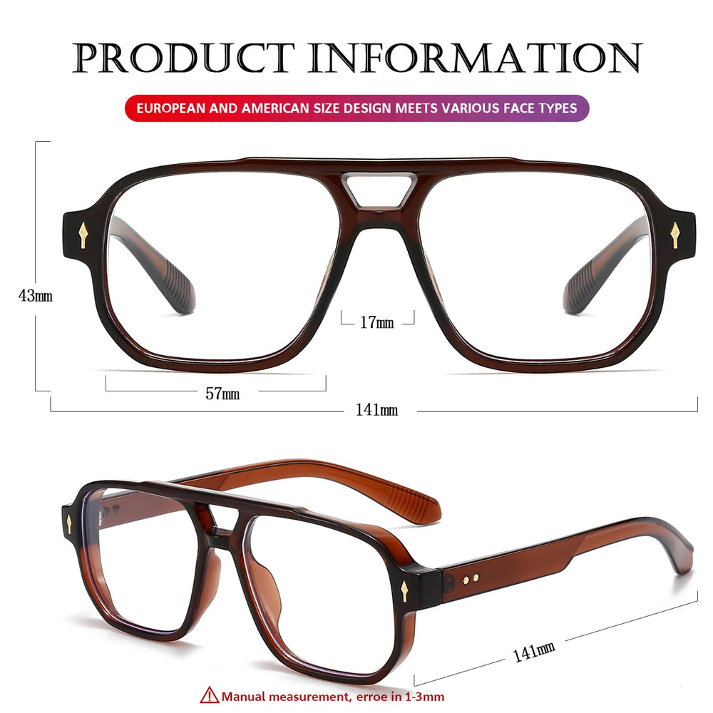 PORADAY clear brown frame offers versatile styling for work, home, or weekend wear.
