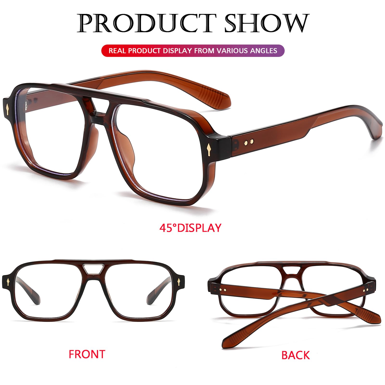 PORADAY metal nail edge frame detail adds vintage charm and refined craftsmanship.