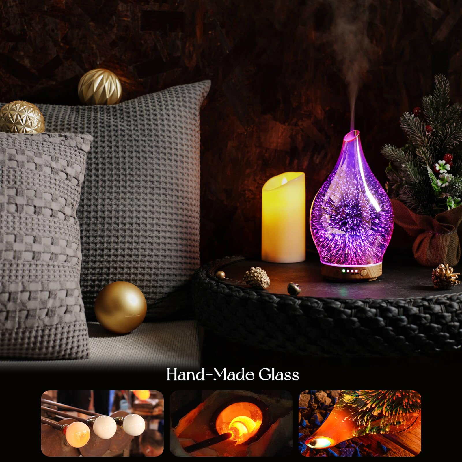 Porseme 150ml capacity fits desks and nightstands for steady fragrance throughout the day.