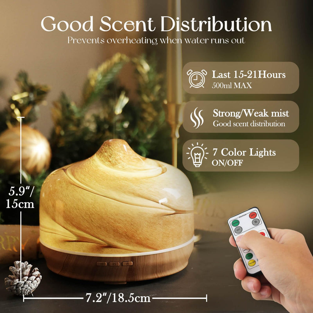 Porseme 500ml diffuser wood grain base adds natural style