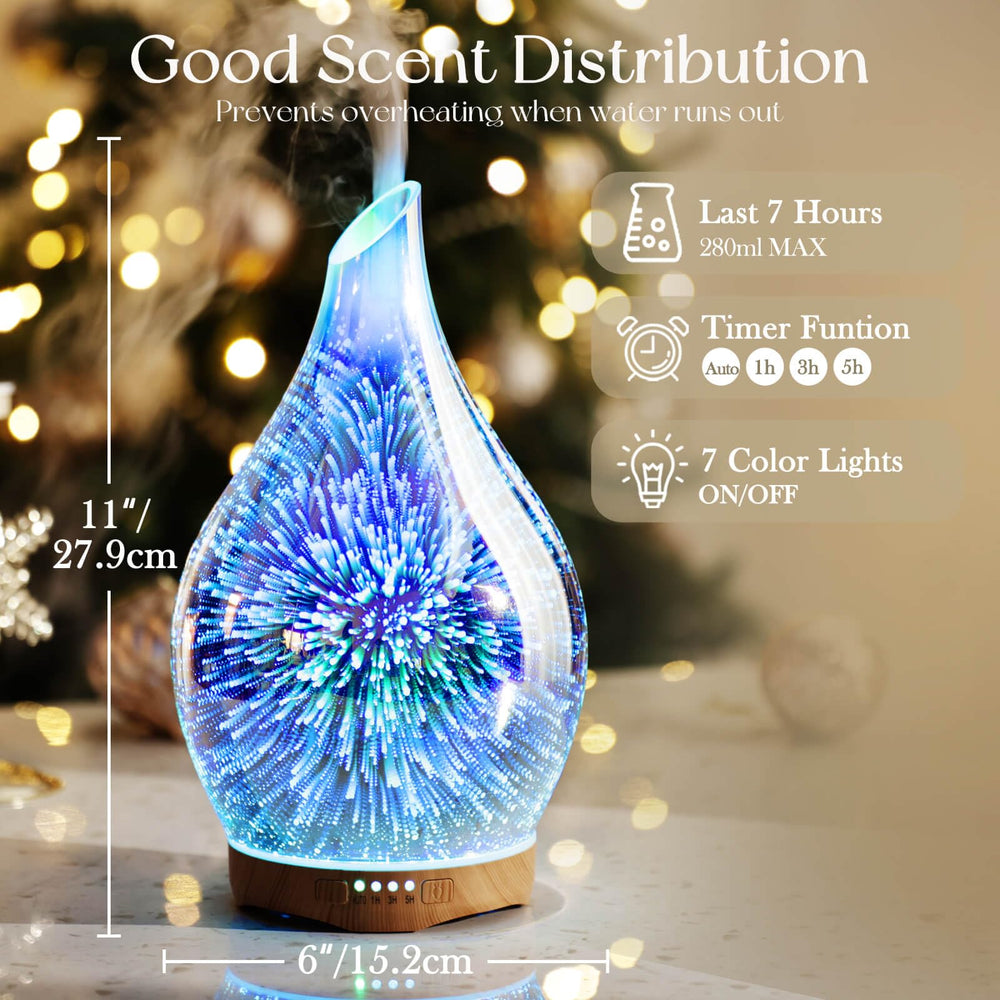 Porseme diffuser displaying auto shut-off for safe, unattended use.