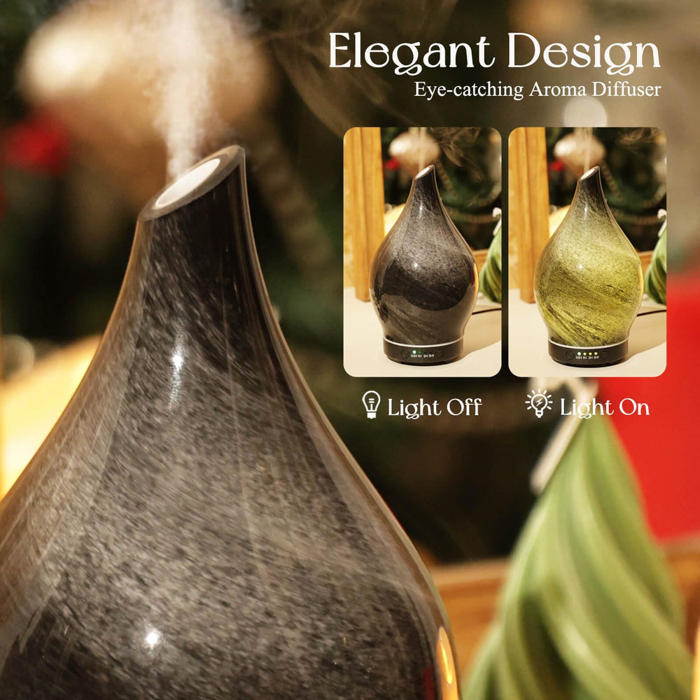 Porseme diffuser enhances ambiance in bedroom or office spaces.