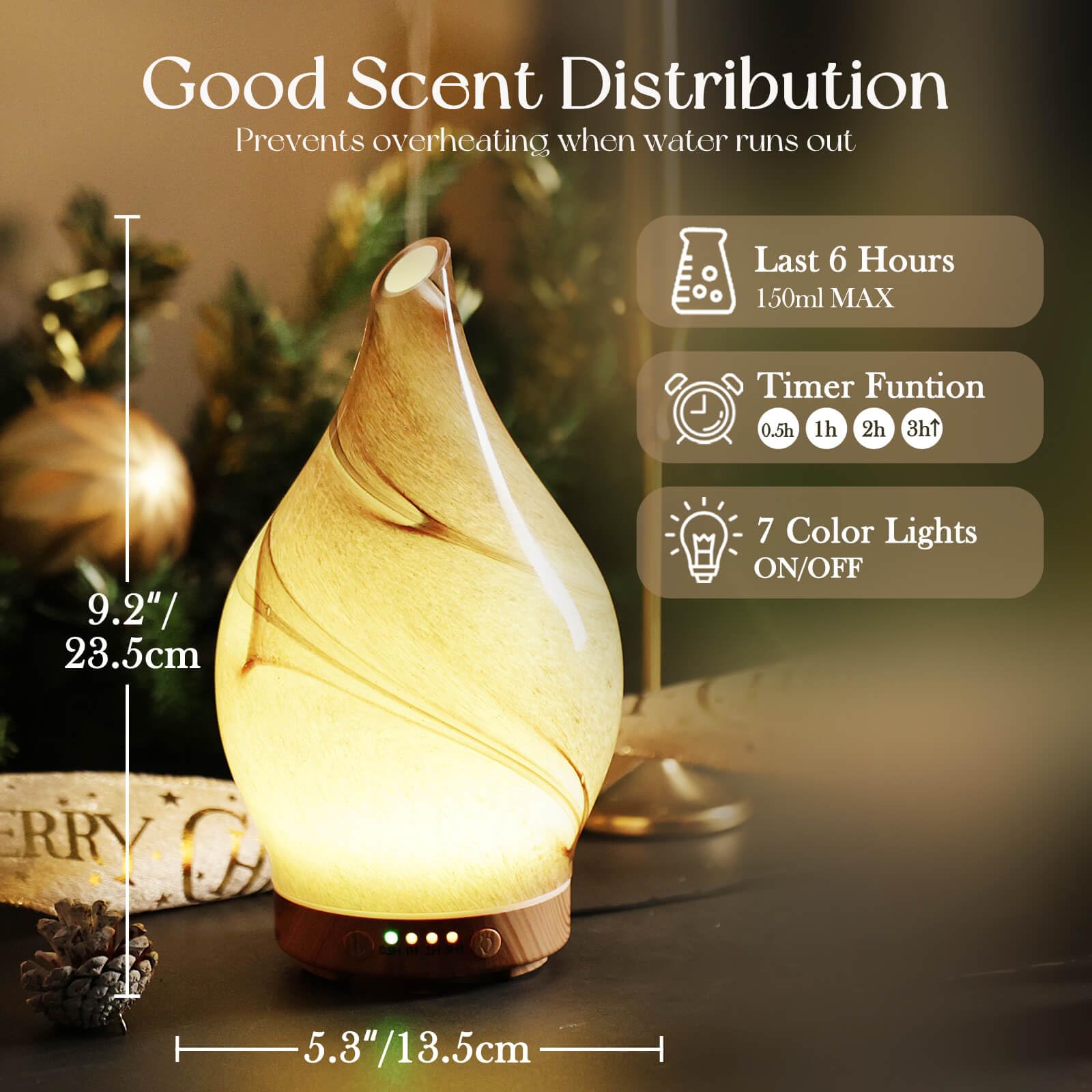 Porseme Desert diffuser LED colors set mood during yoga.