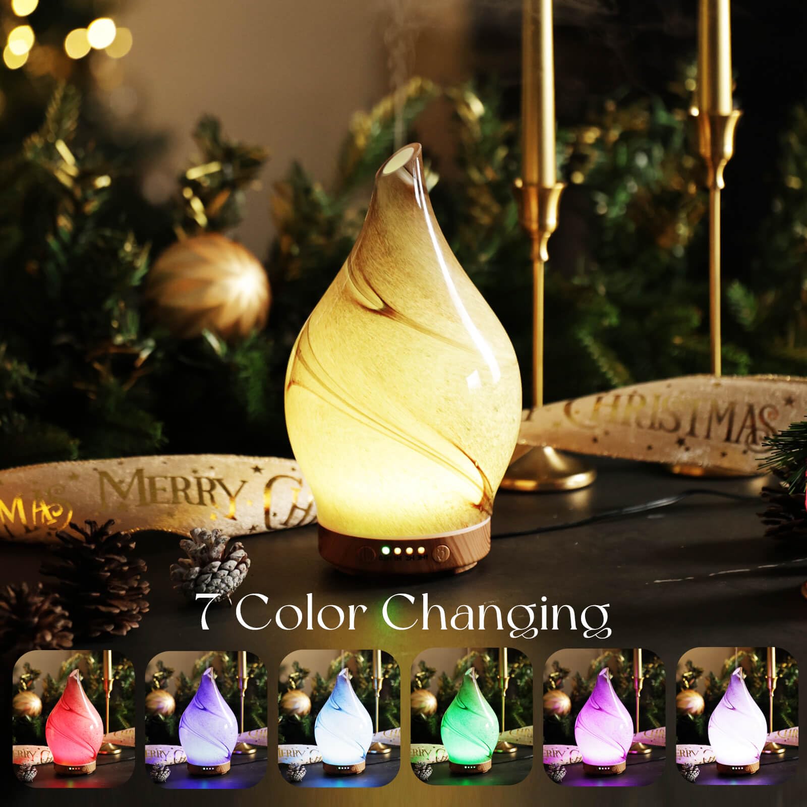 Porseme Desert diffuser with wood base complements bedrooms and living rooms.