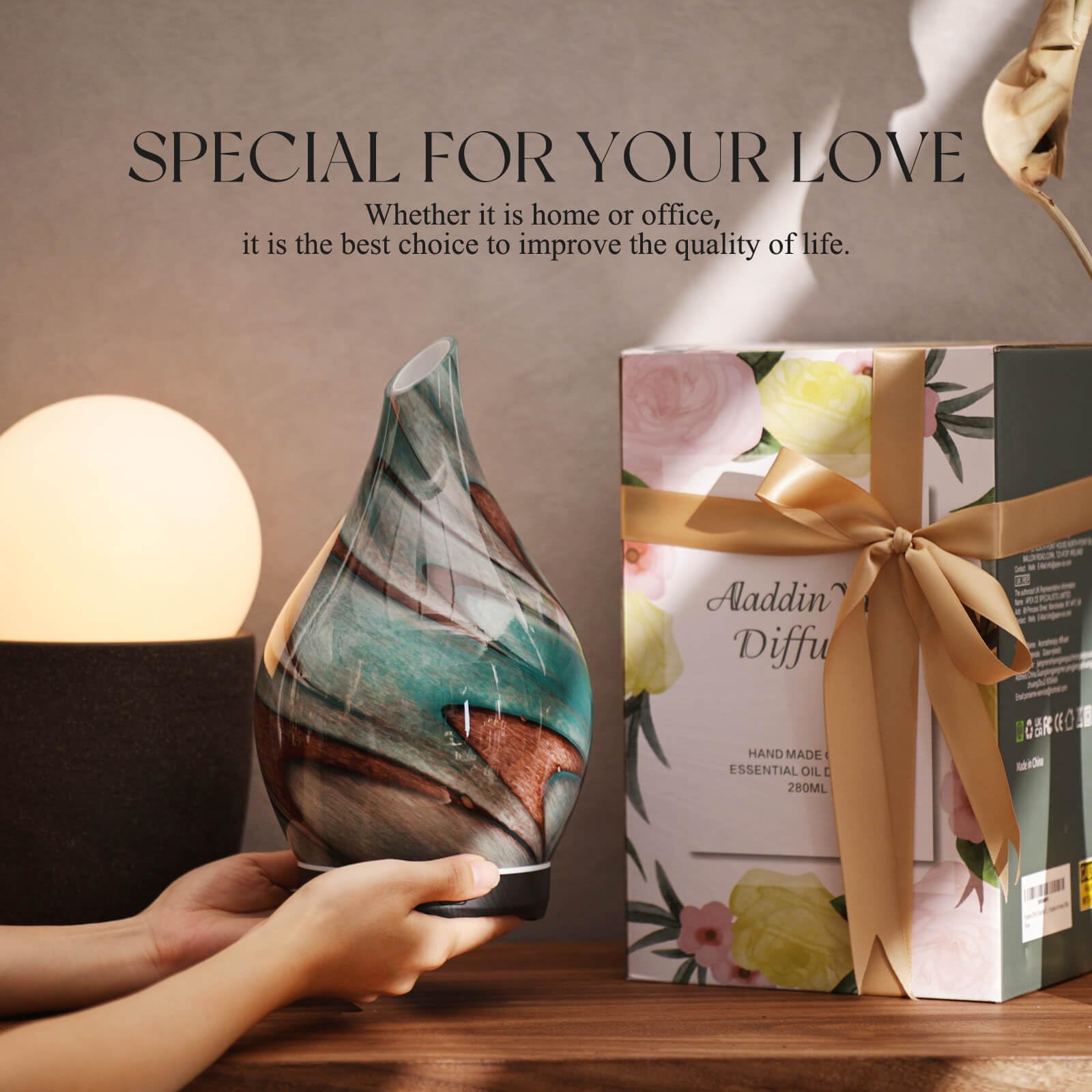 Porseme diffuser compact 280ml fits desks and nightstands