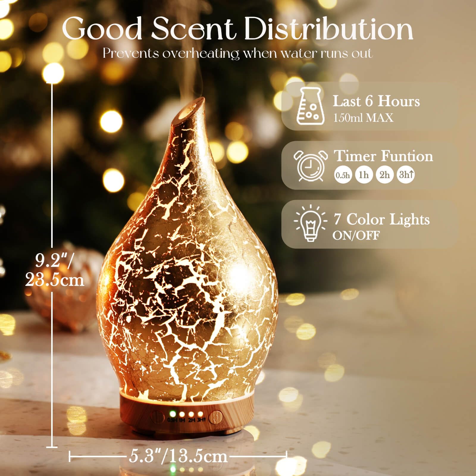 Porseme diffuser LED lights offer seven colors for mood lighting