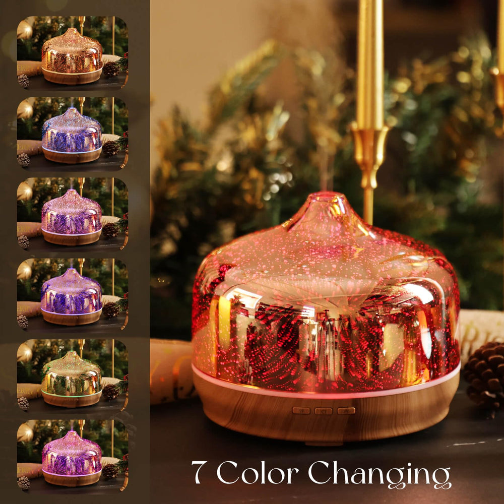 Porseme firework 3D glass cover diffuser with ambient mist