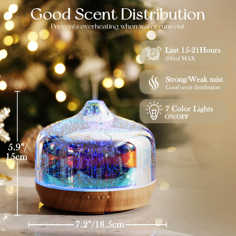 Porseme 3D firework glass cover creates a visually soothing ambience.