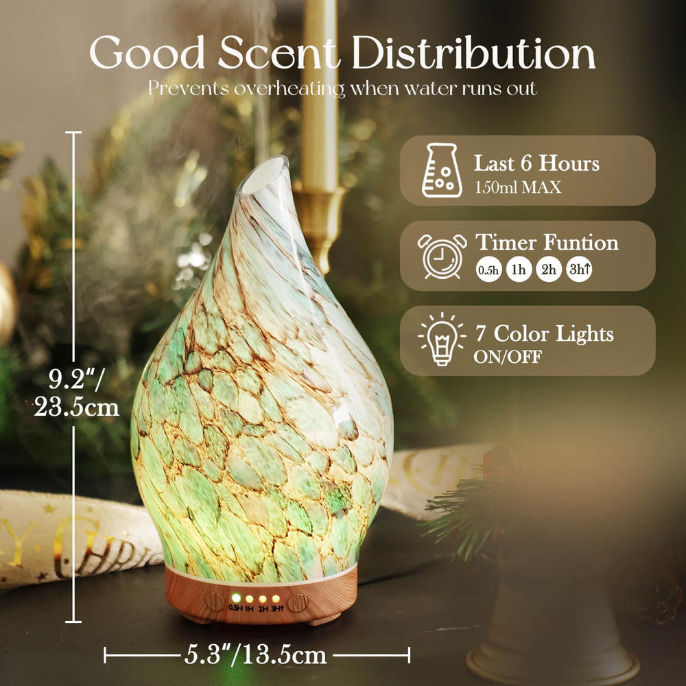 Porseme diffuser showcases LED color lights for relaxing lighting options.