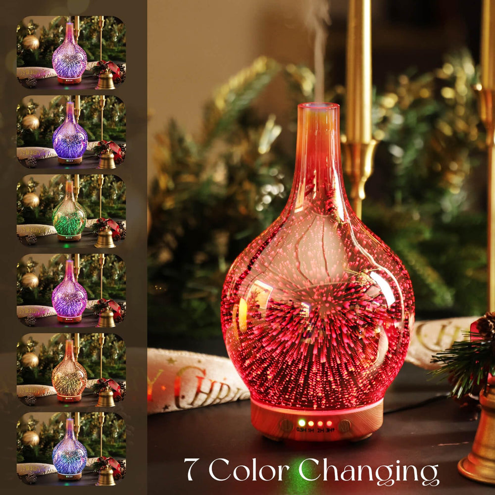 Porseme diffuser with wooden base decor adds warmth to the bedroom