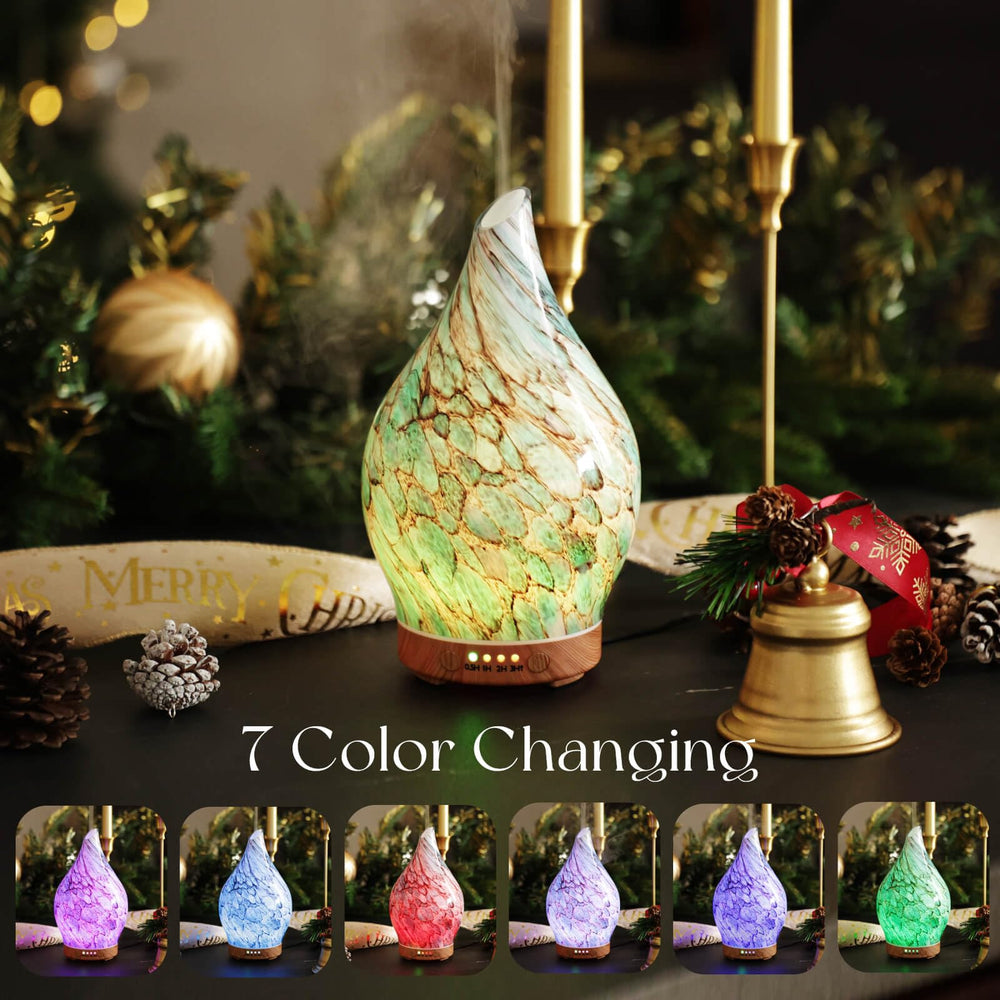 Porseme diffuser with wood-grain base complements living spaces and decor.