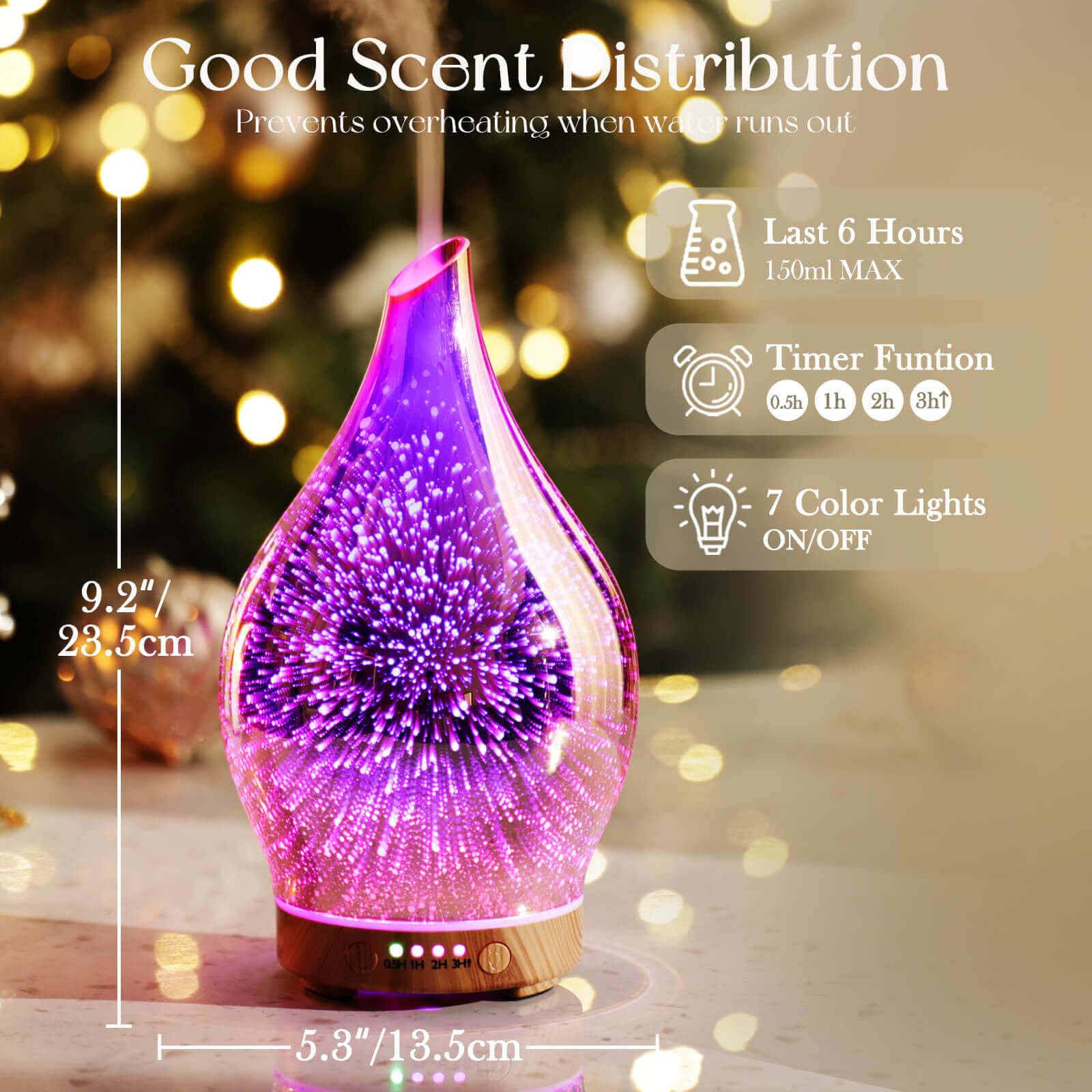 Porseme wood-grain base diffuser complements modern interiors while dispersing a gentle aroma.