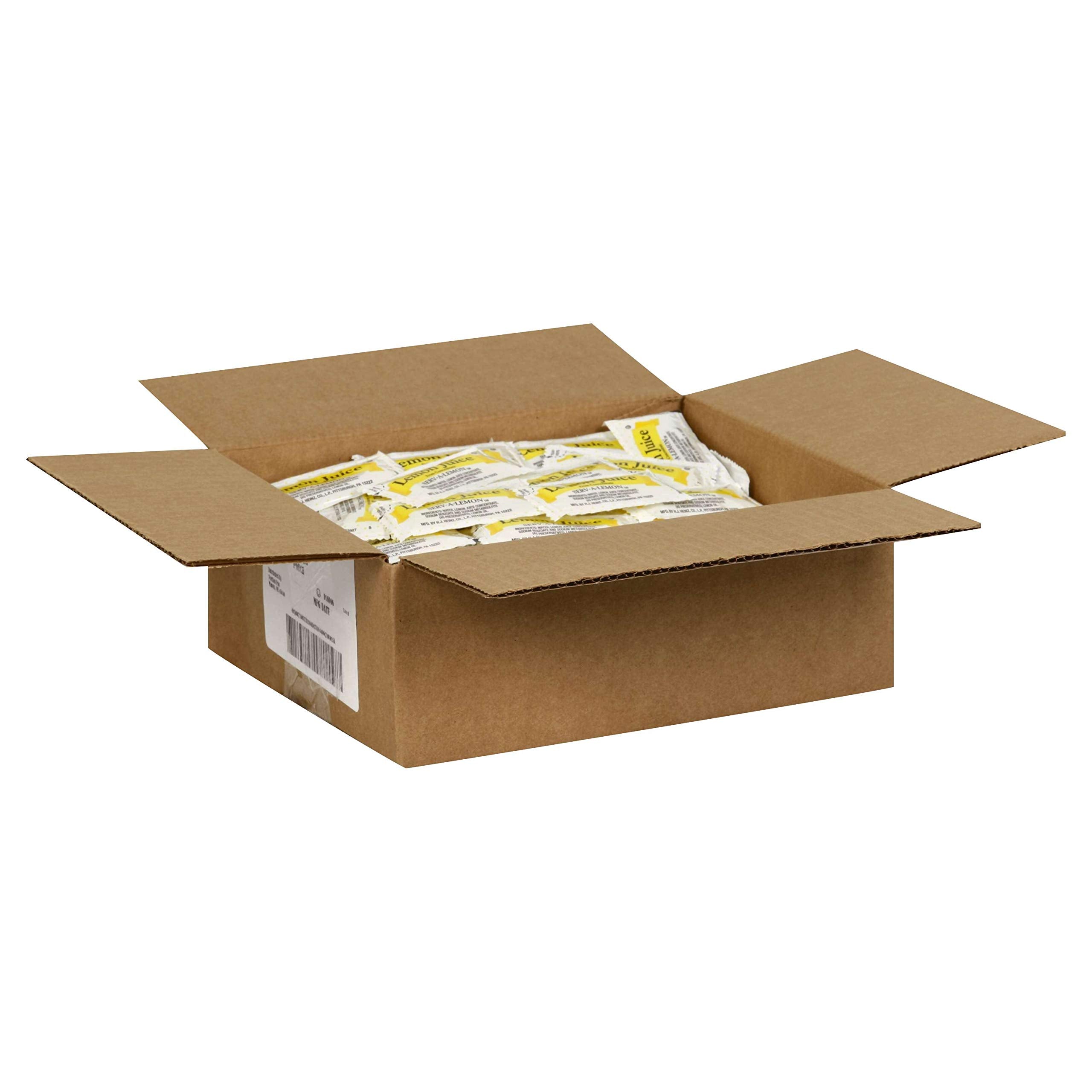 Dispensing scene with Portion Pac packets demonstrating clean lemon additions