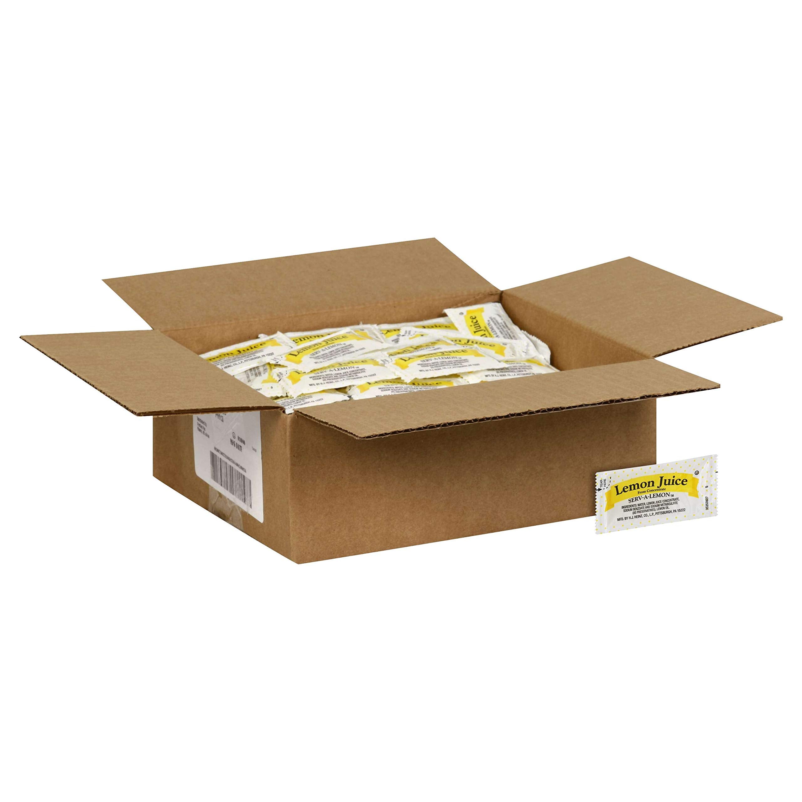 Single lemon juice packet layout by Portion Pac, 4 g portions