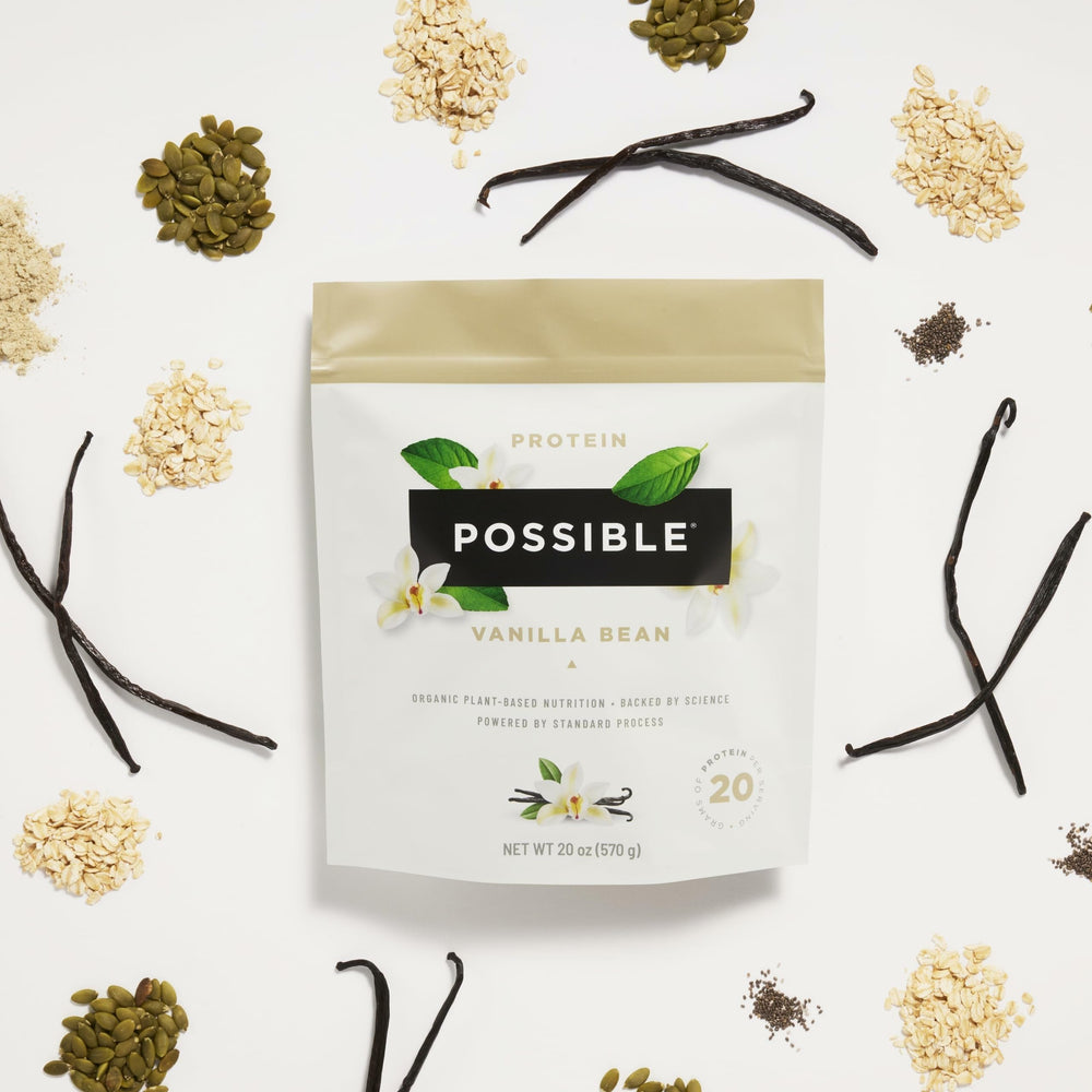 Possible Protein Powder Vanilla Bean bag supports on-the-go nutrition.